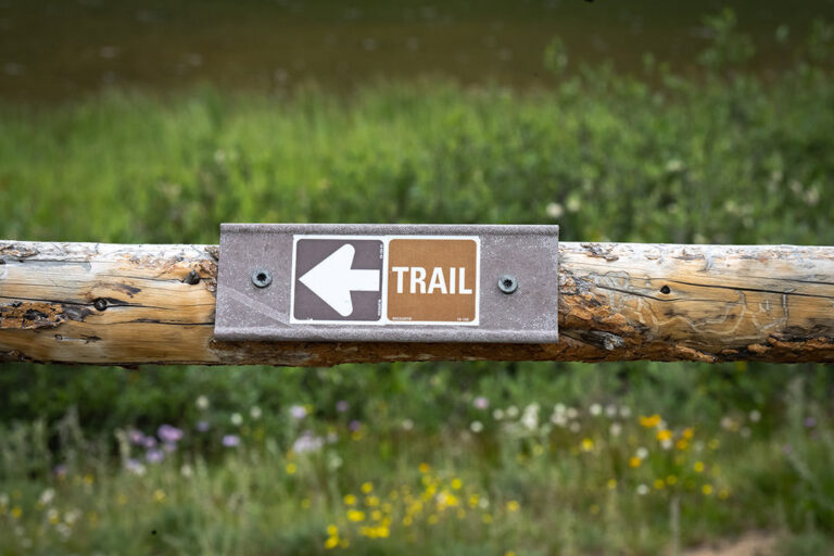 Trail sign on Loveland Pass Colorado